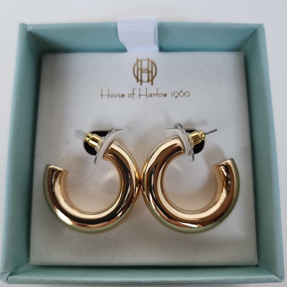 House of Harlow 1960 Jewelry - House of Harlow 1960 Gold Huggy Hoop Earrings Classic Minimalist Feminine